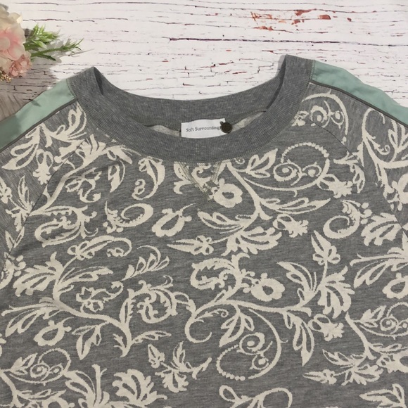 Soft Surroundings Gray and Cream Sweatshirt - Picture 11 of 11